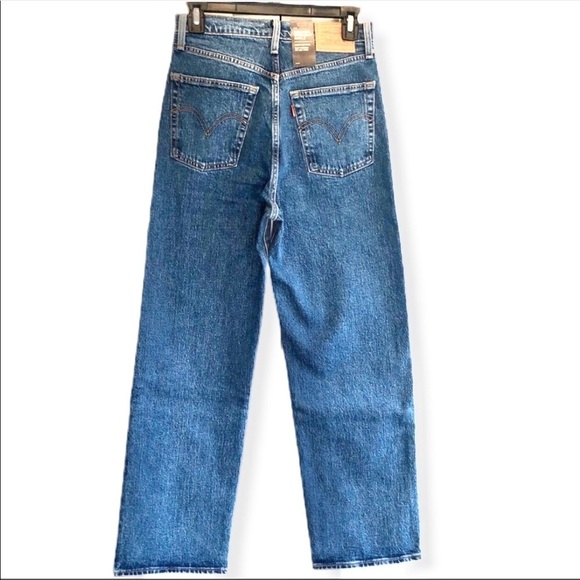LEVI’S RIBCAGE Super High Rise Straight Ankle Blue Jeans Size29 - Picture 3 of 6